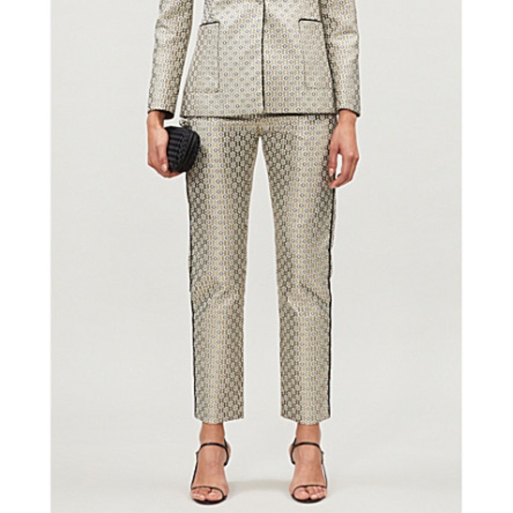 Pane Floral Lurex Jacquard Pants
